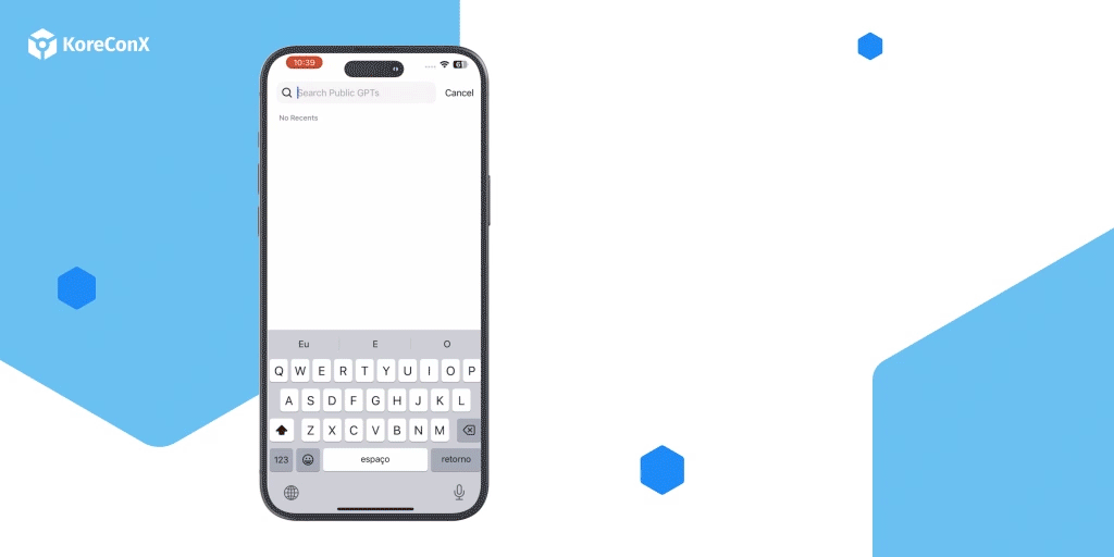 Graphic image of a smartphone screen with KoreGPT, which is an AI for private capital markets and equity crodfunding